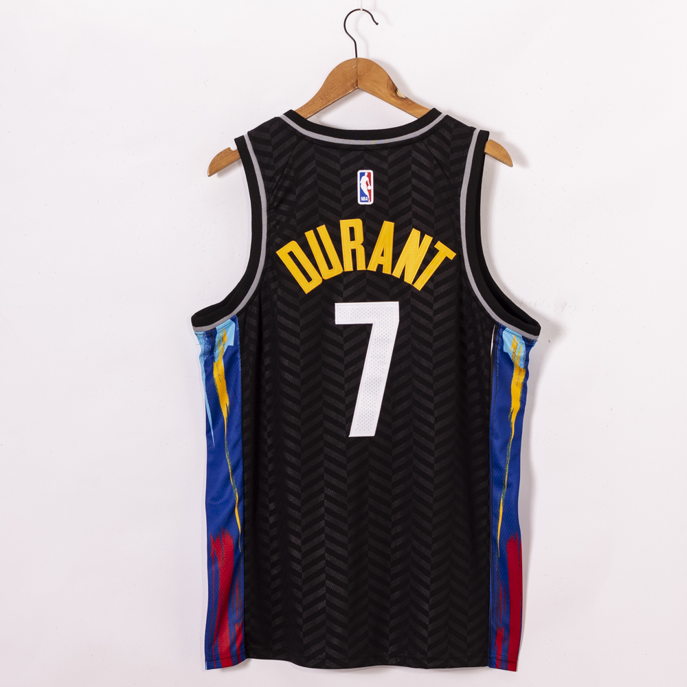 Men Brooklyn Nets #7 Durant black Home Stitched NBA Jersey